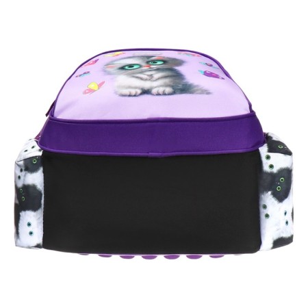 School backpack 38 x 27 x 17, ergonomic back, Devente Attomex Basic, Meow Cat "Sirens 70333438-6