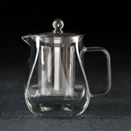 Glass teapot with a metallic sieve "Bingley", 500 ml-1
