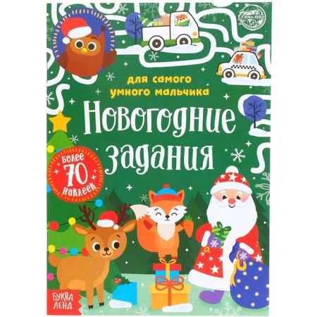 A book with stickers "New Year's tasks for the smartest boy", 12 p.