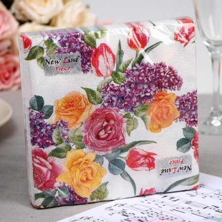 Paper Nev Line Fresco "Flower Ornament", 2 layers, 33*33 cm, 20 pcs.