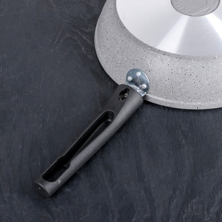 A set of kitchen utensils “Marble No. 4”, a lid, a removable handle, anti -stick coating, color light marble-3