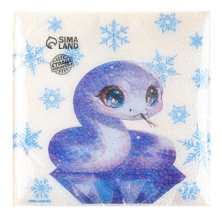 New Year's wipes “Happy New Year: Crystal”, single -layer, 24x24 cm, 20 pcs.-1