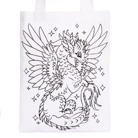 Shopper bag, coloring "Dragon, fantasy"-4