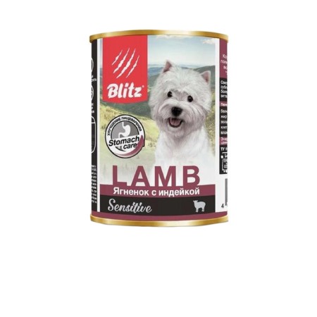 Wet Blitz food for dogs, lamb/turkey, 400 g
