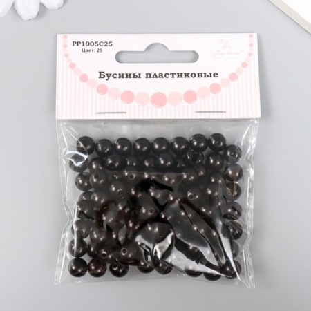 Set of beads "needlework" plastic, diameter 8 mm, 25 g, black-2