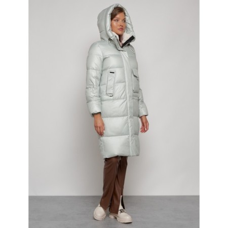 Coat insulated winter female, size 50, color light green-6
