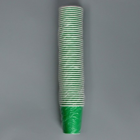 A one -time paper glass, plain, green color, 250 ml, 50 pcs 1-4