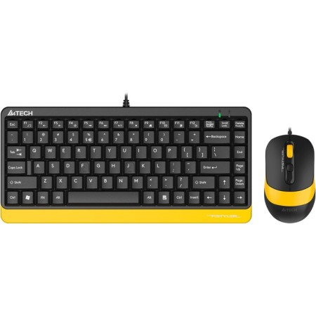 Keyboard + Mouse A4Tech FSTYLER F1110 CLAV: Black/Yellow Mouse: Black/Yellow USB Multimedia 100460
