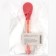 A spoon for feeding, thermal sensitive, red-beige color