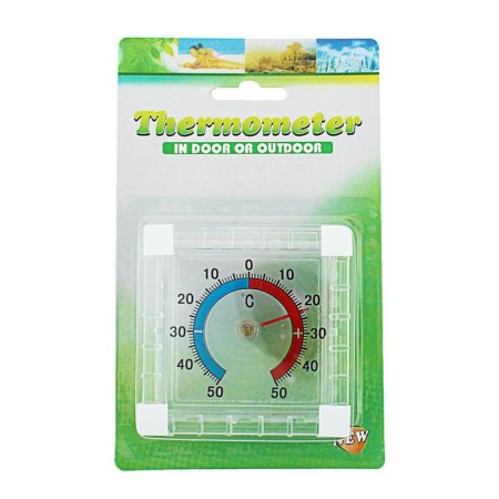The thermometer is street, mechanical, square, 8 x 8 cm,-2