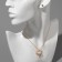 Set 2 objects: earrings, pendom! "Weightlessness", heart, white color in gold, 45cm