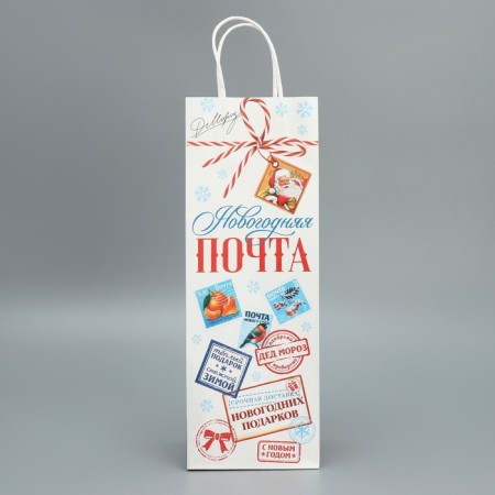 Package for the bottle "New Year's Post", 13 x 36 x 10 cm, New Year-4