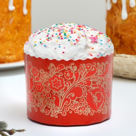 Paper form for the cake "Red Easter" 110 x 85 mm, mix (packing 1900 pcs)-3