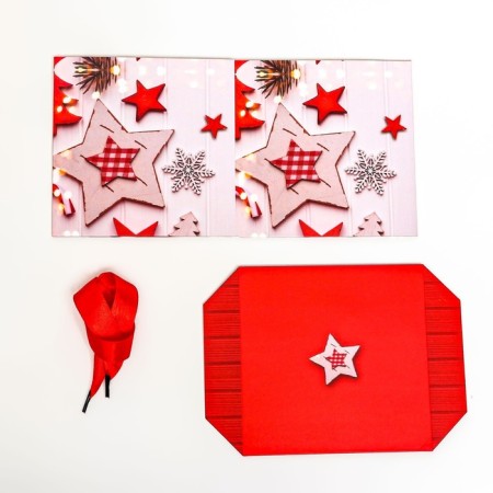 New Year. Box a gift New Year's folding "Stars New Year" 15x15x15 cm.-4