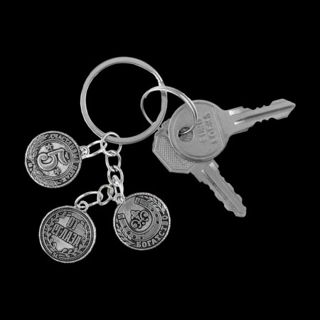 Key keychain, metallic, amulet “for good luck” 9 x 2.5 cm-3
