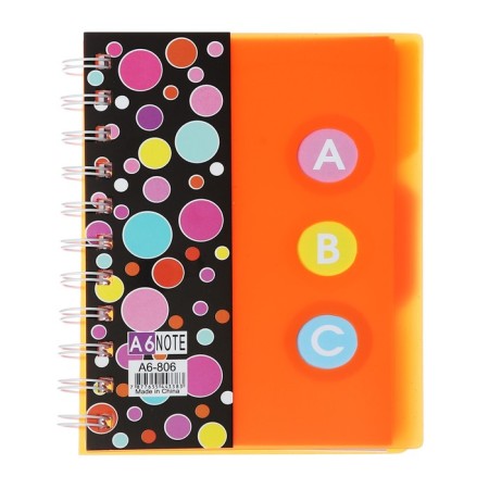 Notepad on the crest A6, 100 sheets, line, plastic cover, with dividers "Style", mix-3