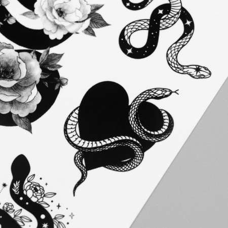 Tattoo on the body "h/b snakes and flowers" 10x15 cm-2