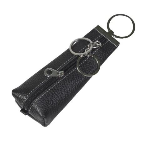 Key of zipper, length 13 cm, 2 rings, black color