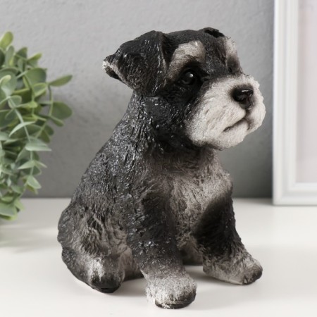 Piggy bank "Mittel puppy" height 17 cm, width 11.5 cm, length 16.5 cm black and white-2