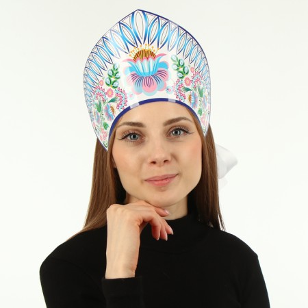 Kokoshnik "Fantasy" blue-pink-1