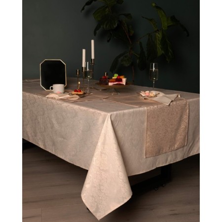 Tablecloth, size 140x180 cm, beige color