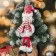 Soft toy "Snowman with patterns" 8x30 cm, white-red
