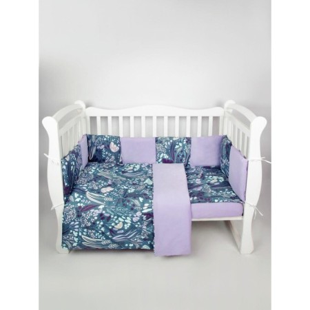 Pino in a crib 12 objects Amarobaby Flower Dreams, purple