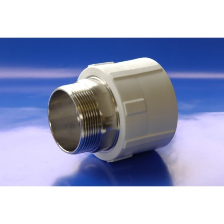 Combined "Politek" coupling, polypropylene, 32 mm x 1 ", external thread-1
