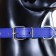 Collar "crown" with metal decor and rhinestones, 36 x 1.4 cm, Osh 24-31, blue