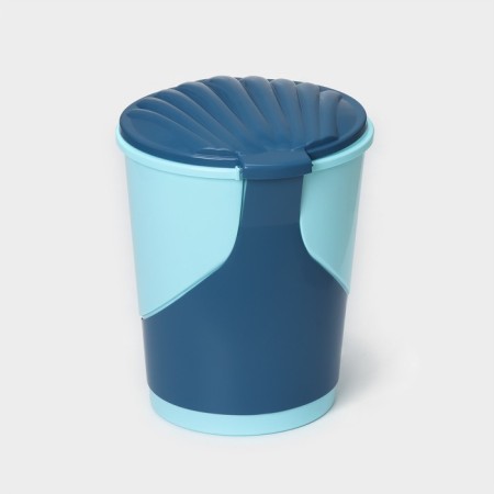 Garbage bucket, 10 l, with pedal, blue color-2