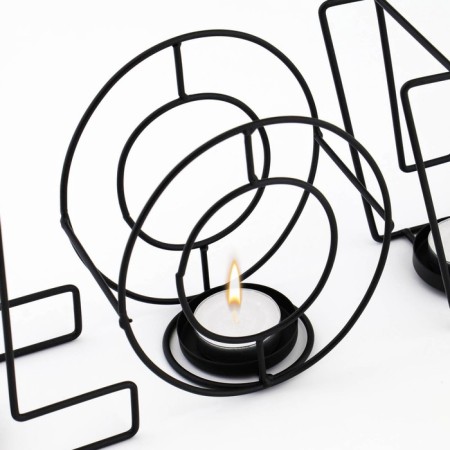 Summary of the metal desktop "Love", 13.5 x 42 cm, black-5
