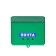 Mail box without a lock (with a loop), horizontal "letter", green