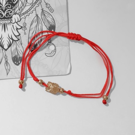 Antistress Assortment Bracelet, owl, red color in gold, d = 6 cm-3