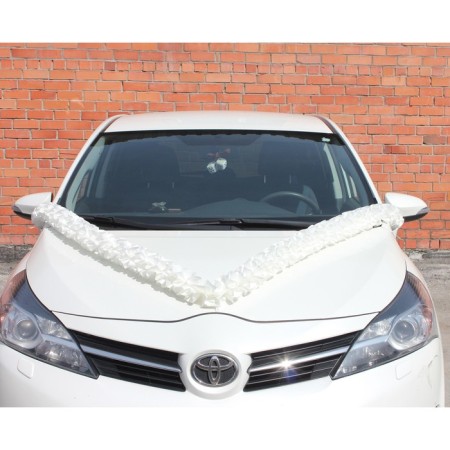 Tape "Wedding" on a hood for wedding cars, voluminous, white, 3 m-1