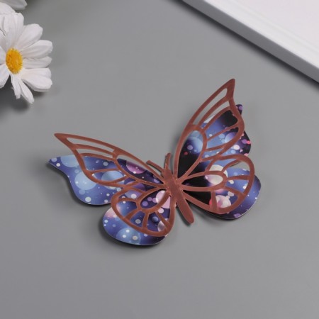 Stick paper, plastic "Butterflies, colored spots" Pink set 12 pcs 12 cm, 10 cm 8 cm-1