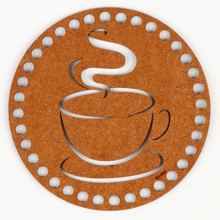 Donyshko for knitting Carved "Fragrant coffee", circle 15 cm, HDF 3 mm-3