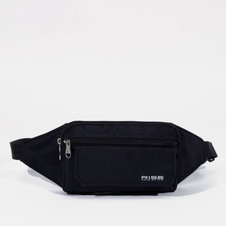 Lightning waist bag, 3 outer pockets, black color