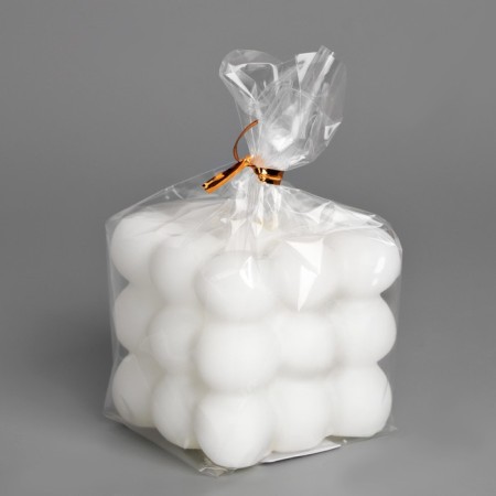 Candle Babb cube, 6x6 cm, white-3