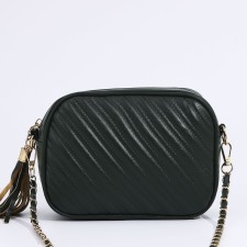 Bag Cross-Bodi with a zipper, green color