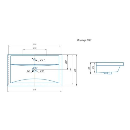 Furniture kit for bathroom domino Craft foster 80, white matte-8