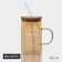 Glass can with a pen, lid and pipe Magistro "Eco", 620 ml, gold color