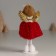 Interior doll "Angel in a red dress, with an asterisk" 5x7.2x15.5 cm