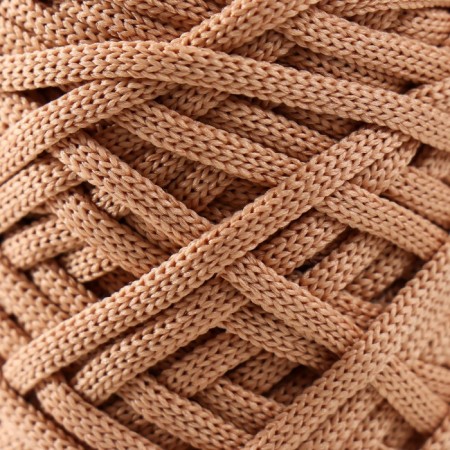Knitting cord 100% polyester, width 3 mm 100m (caramel)-2