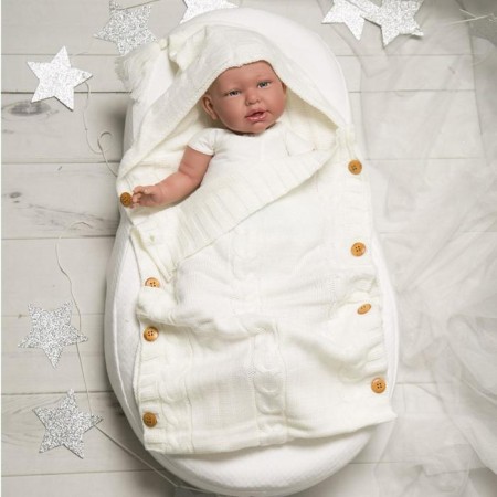 Knitted envelope, size 72x36 cm, milk color-1