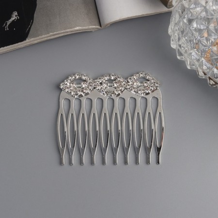 Hair crest "Medea", set 2 pcs., Loops, 5 × 4 cm, silver-2