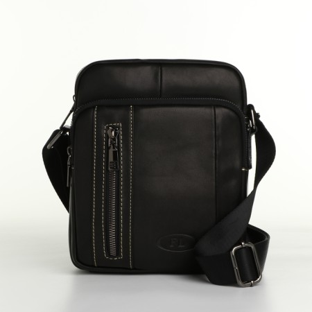 Male bag, Fidelio Largo, genuine leather, black color-1