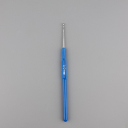 Knitting hook, with a plastic handle, d = 3 mm, 13.5 cm, blue color-3