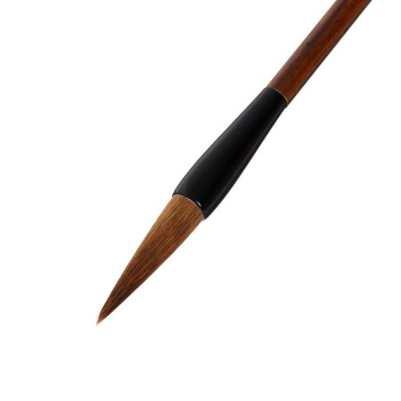 Round brush for calligraphy No. 5 handle wood, pile length - 5.5 cm, diameter -1,6 cm, in the blister-1