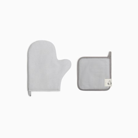 Set of kitchen. Ethel Home col. Light gray, mittens-seizure 18x29 cm, birch 19x19 cm,-1