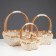 A set of baskets, 3 pcs, 27 × 27 × 9/30 cm, 23 × 23 × 8/25 cm, 20 × 20 × 7/20 cm, rotang
